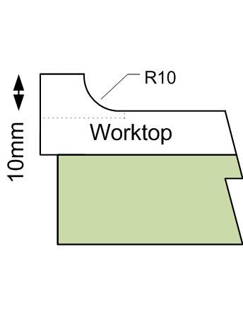 Corian/HI-MACS 10mm coved upstand