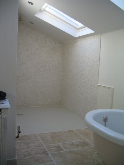 Custom Wet Room Floor in Victorian Style Bathroom