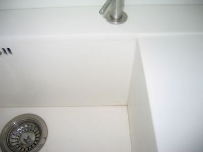 Bad joint and square cut to drainer