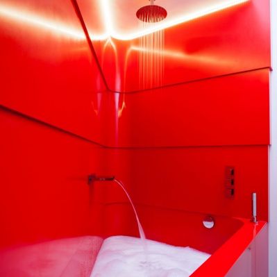 Krion Happy Red Custom bath