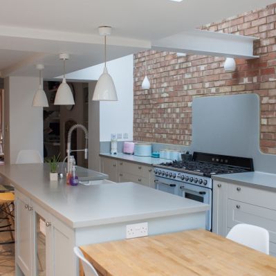 Corian Warm Grey Kitchen