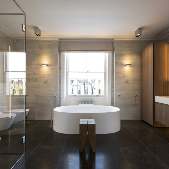 Quadro custom sink in thick vanity top