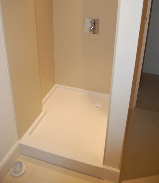 Made to Measure Shower Tray around Chimney Breast