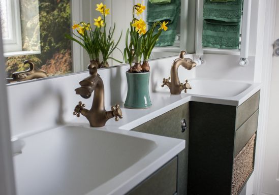 HI-MACS Square Vanity Bowl with Richlite Furniture