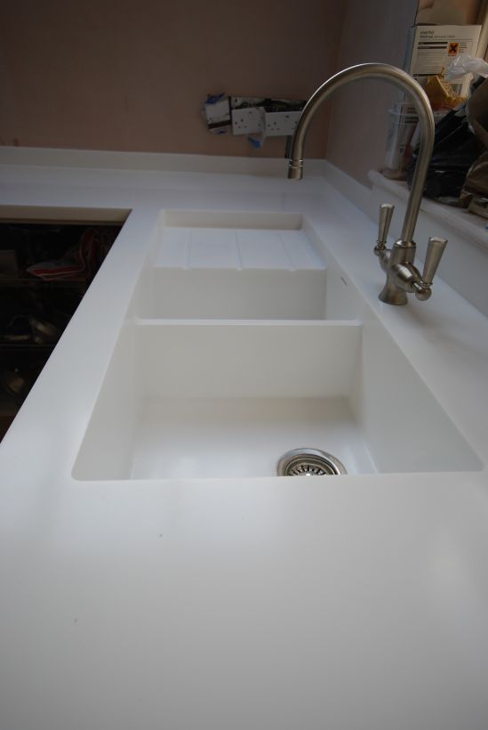 Custom Corian/HI-MACS 1 1/2 Bowl Sink