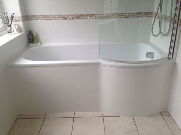 HI-MACS Cream Front Bath Panel